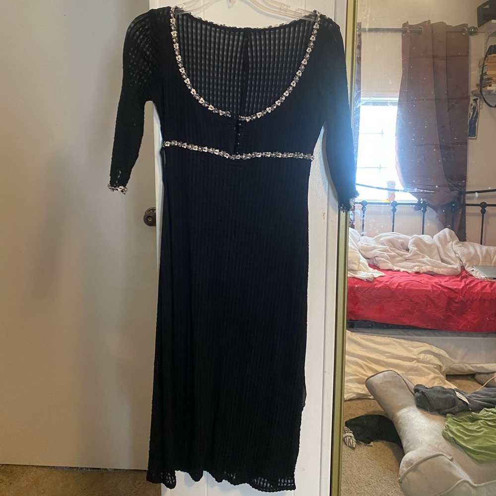 Vintage betsey Johnson mesh black dress